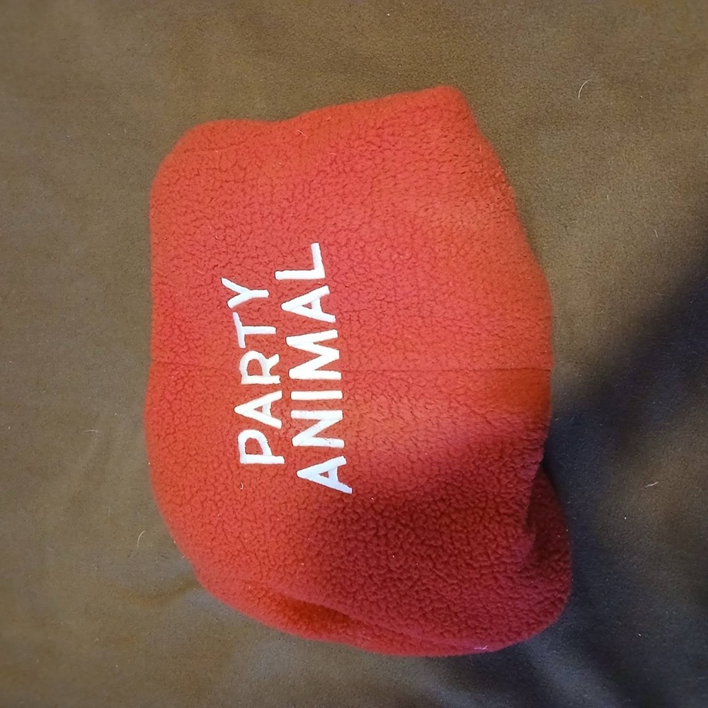 Aerie Red Fleece 'Party Animal' Onesie Pajamas